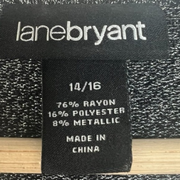 Lane Bryant Sparkle  Silver Metallic Long‎ Sleeve V Neckline Button Cuff Sweater - Picture 7 of 13